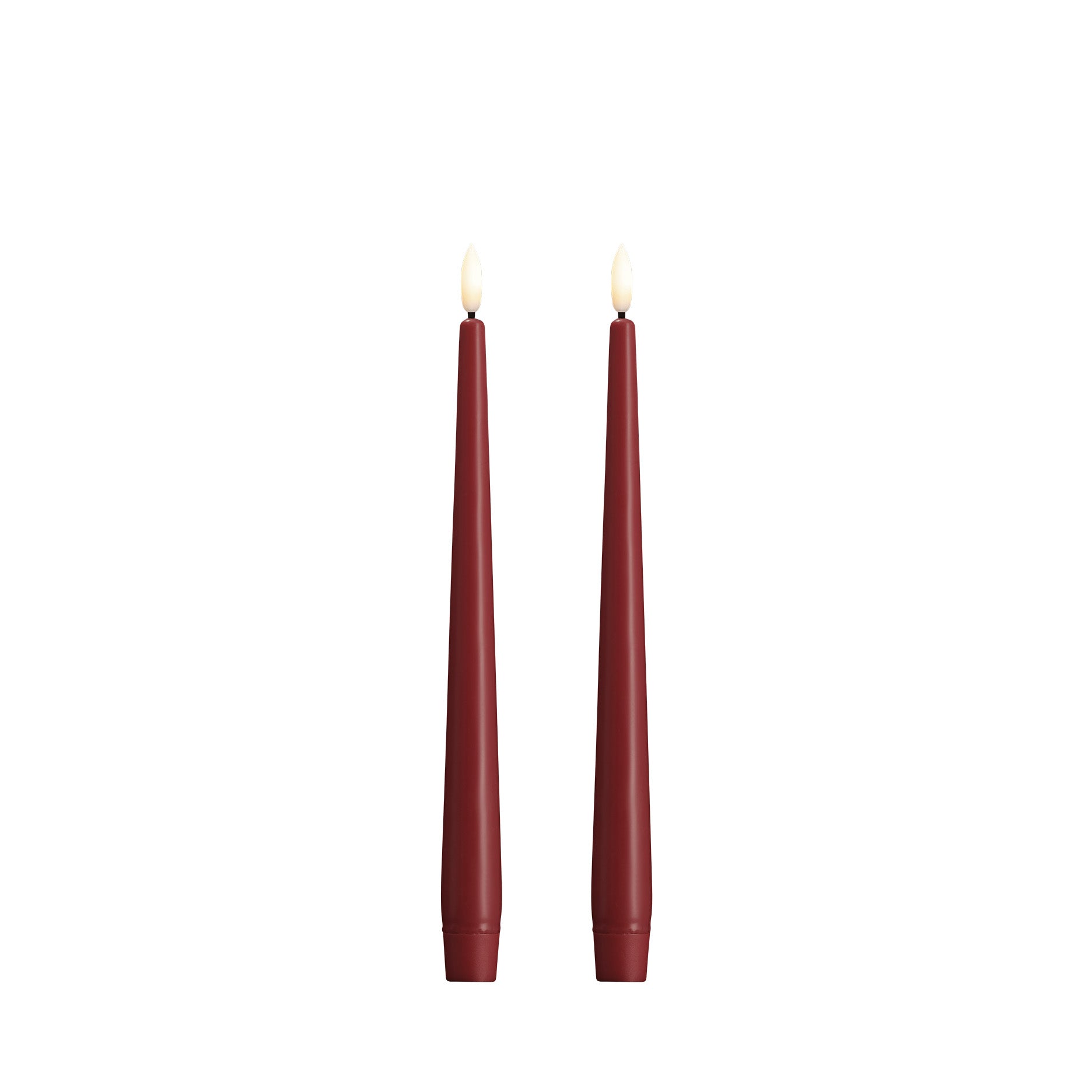 LED taper candle 2 stk 2,3x25 cm cranberry red